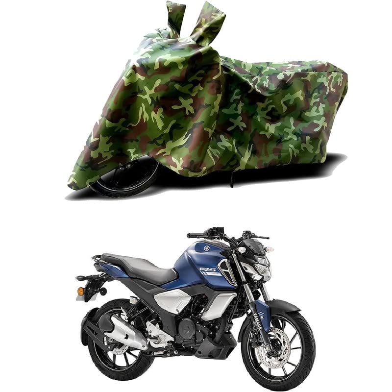 Image of 100% Water Resistant Bike Scooty Two Wheeler Body Cover Compatible for Yamaha FZS-FI V3 STD /UV-Rays /Heat Protection /Birds Dropping /Scratchproof /Dust Proof /Waterproof /All Varient[Green MJ]