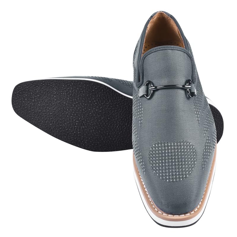 Image of LIBERTYZENO Mens Tuxedo Canvas Textile and Suede Leather Noble Loafers and Slip On Wedding Party Shoes for Easter Gift