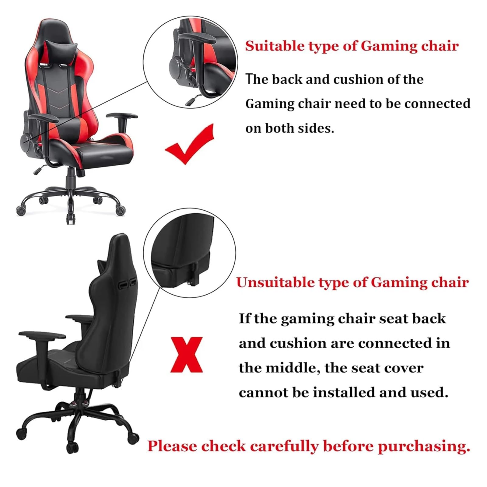 Houssesdechaise De Gaming Housses épaisses for Chaise de Jeu d'ordinateur de Bureau, Extensible, inclinable, Protection for Chaise de Jeu de Course, avec Housse d'accoudoir(Dark Cyan)