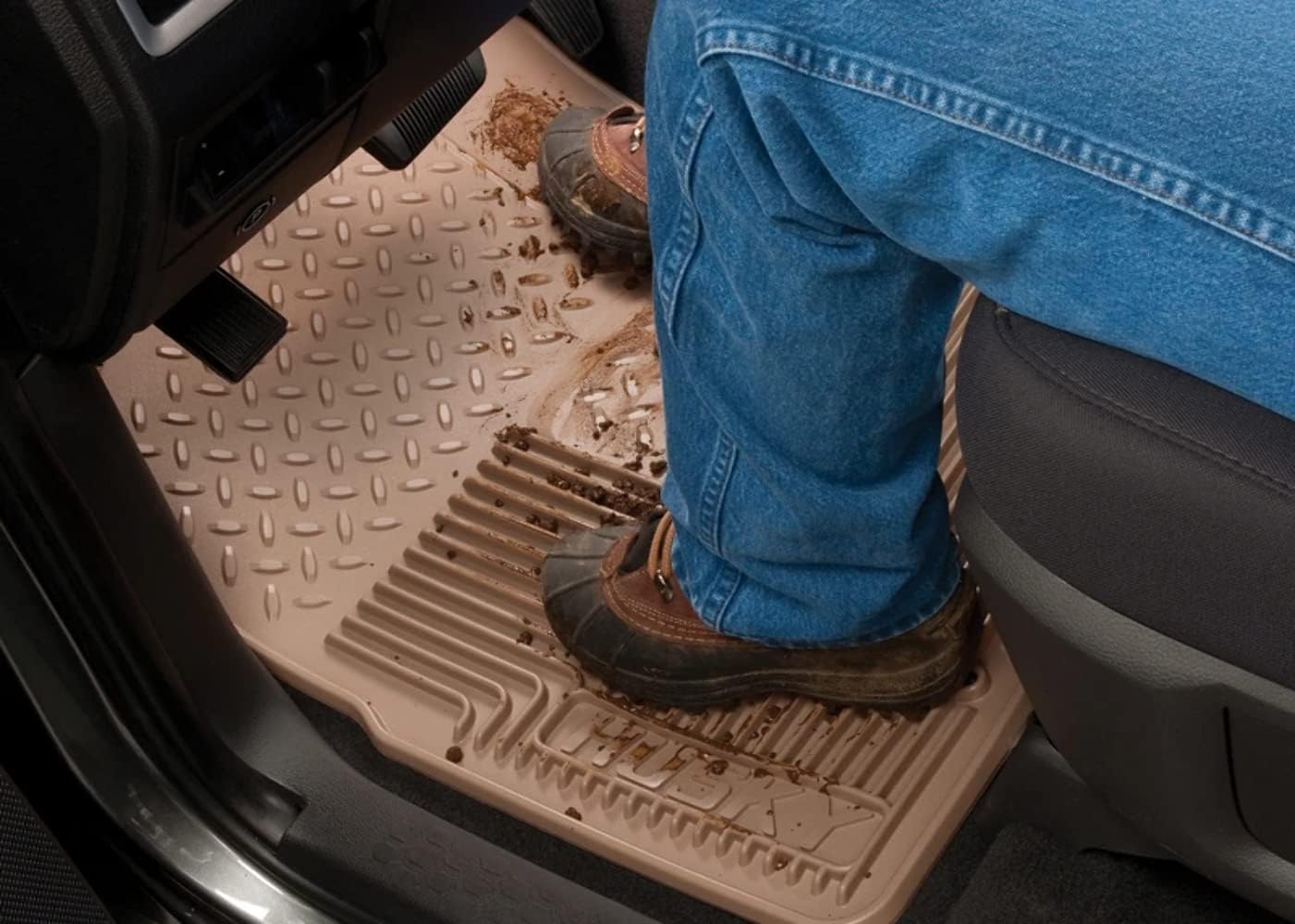 Husky Liner 53001 Heavy Duty Thermoplastic Elastomer Black Center Hump Floor Mat