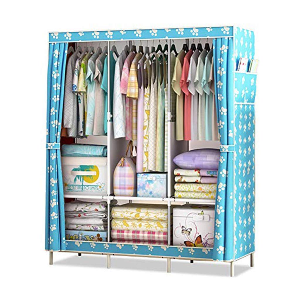 Armoire en tissu portable grand format avec 3 penderies et 6 étagères de rangement modulables