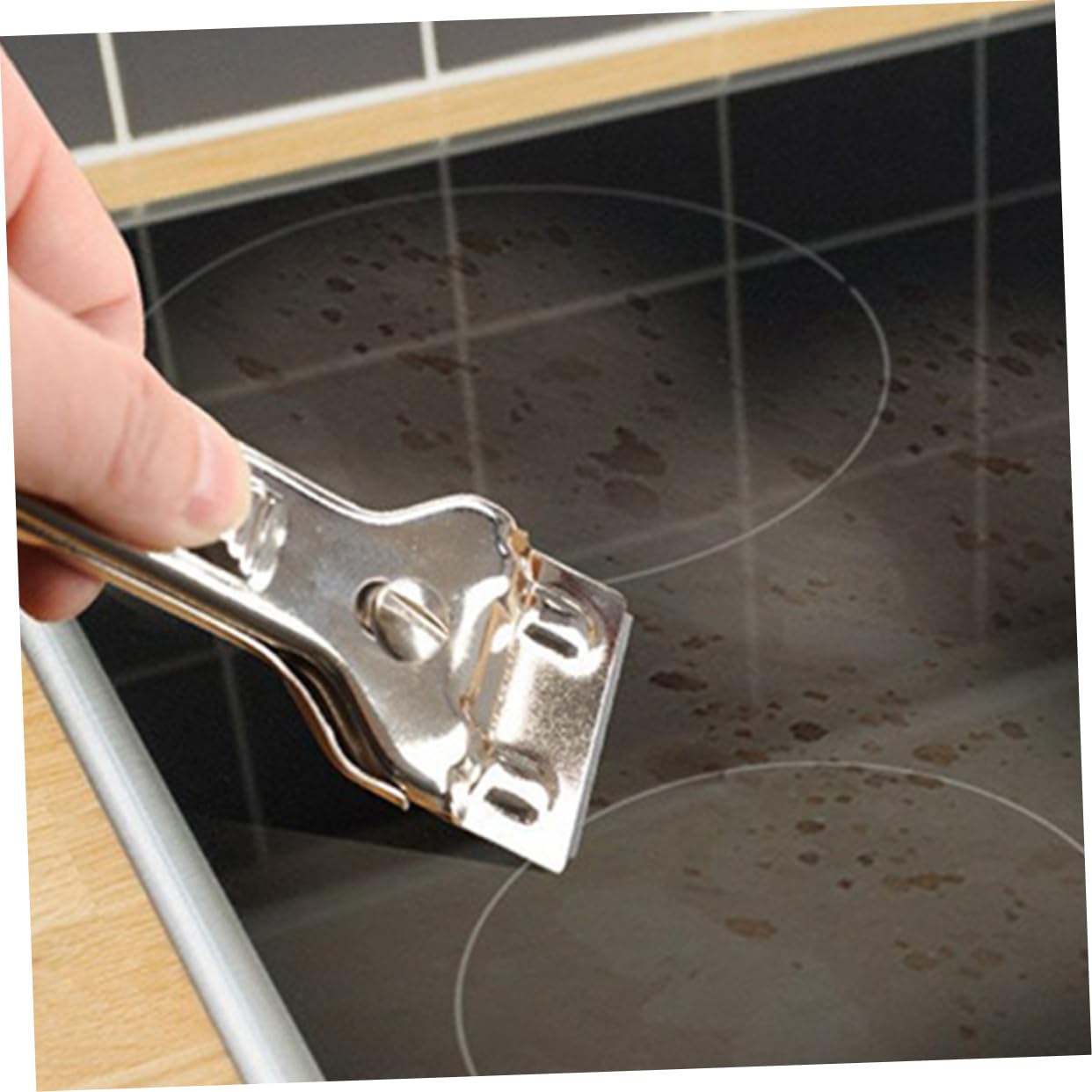 Cabilock 3sets Raschietti per Pulizia e Ceramica Raschietto Professionale per Piani Induzione e Ceramici con Lame Intercambiabili Facile Utilizzo e Precisione per Casa e Cucina