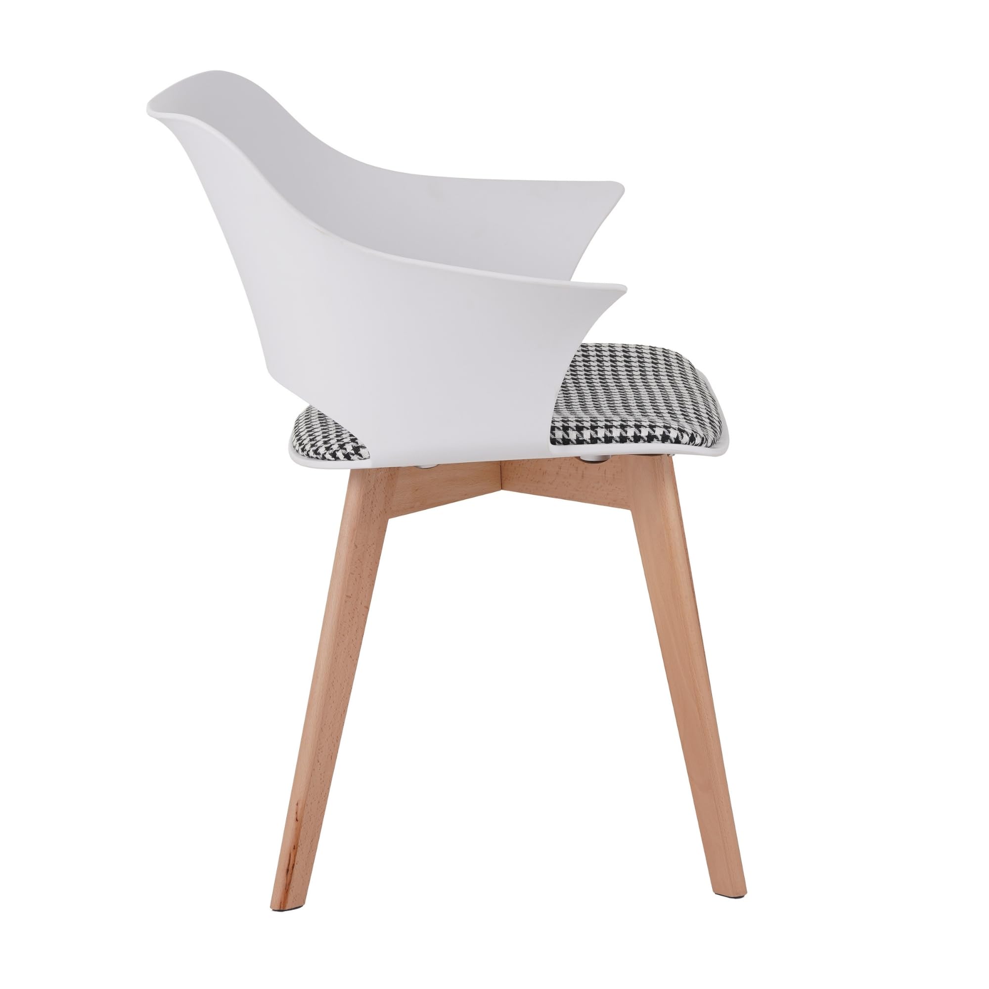 Albatros Esszimmerstühle 4er Set Aalborg, Weiss - Beine aus Buche Massiv-Holz, Skandinavisches Retro-Design, bequemer Schalenstuhl - Eleganter Küchenstuhl, Stuhl Esszimmer für Esstisch