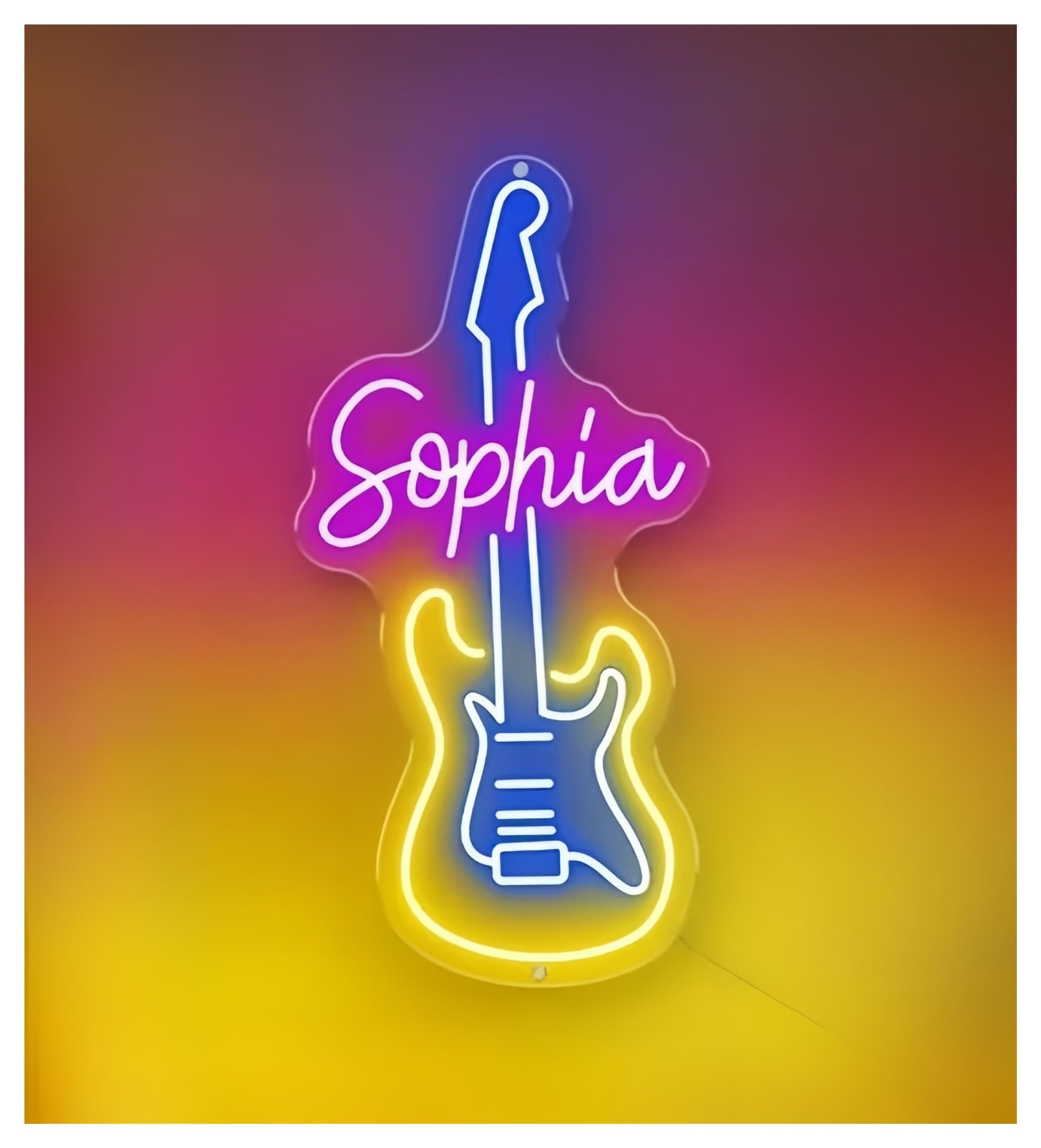 Wiszące neony artystyczne Gitara Neon Znak Elektryczna Gitara Neon Znak Gitara Zespół Pokój Bar Klub Nocny Studio Muzyczne Dekoracja Ścienna 58x28cm