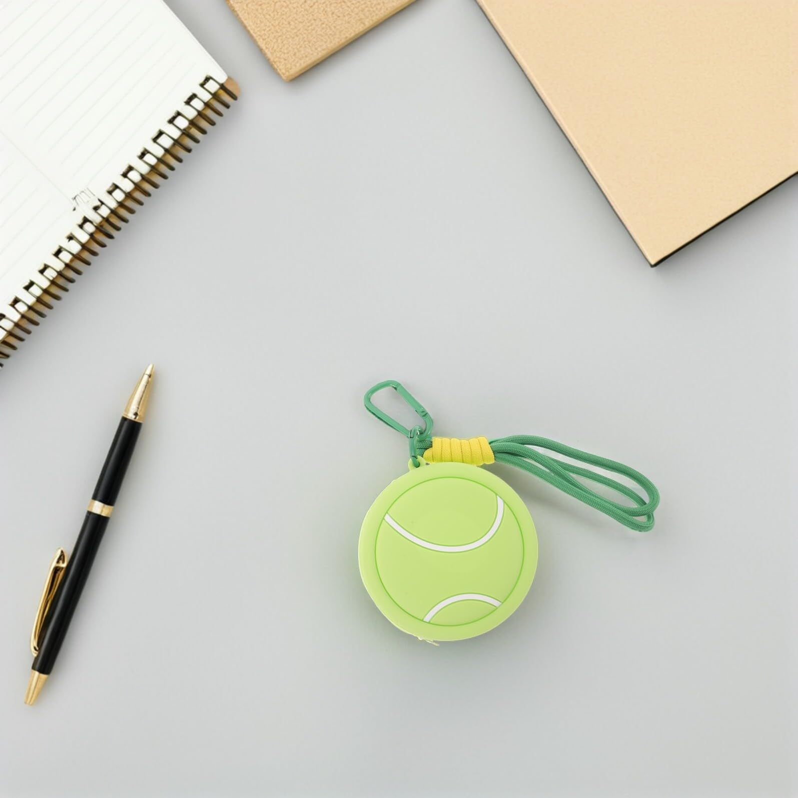 Portachiavi Sportivo Borsa Porta Monete in Pvc a Tema Tennis, Mini Portafoglio Cerniera per Ragazze, Accessorio Portachiavi per Sport di Squadra e Uso Quotidiano