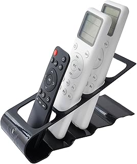 Support pour telecommande, organisateur en acier inoxydable a 4 compartiments, rangement de telephone pour bureaux