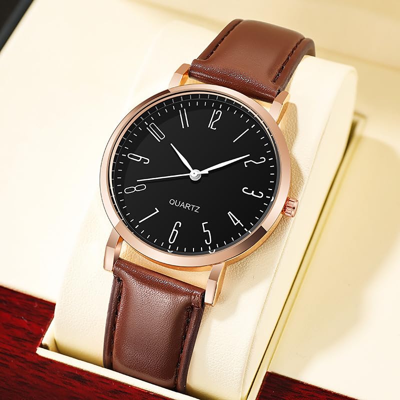 Image of just like Rose Gold Case Stylish Laethers Strap Analog Wrist Watches for Boy and Men