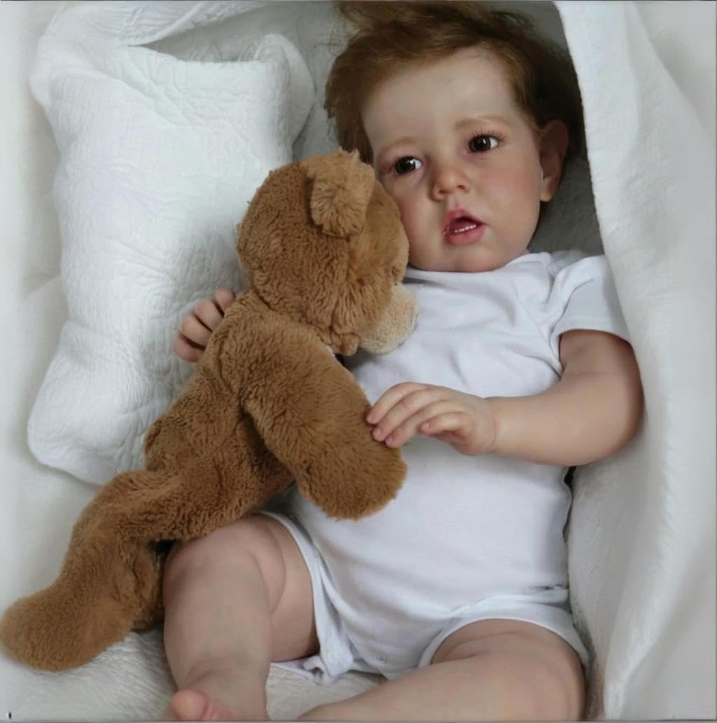 RXDOLL Bambole Reborn realistiche di grandi dimensioni Ragazzo Liam 28 Pollici Realistico Bambino Bambola Del Bambino Real Bambole Che Guardano Real Morbido Panno Del Vinile Corpo Pesato Reborn