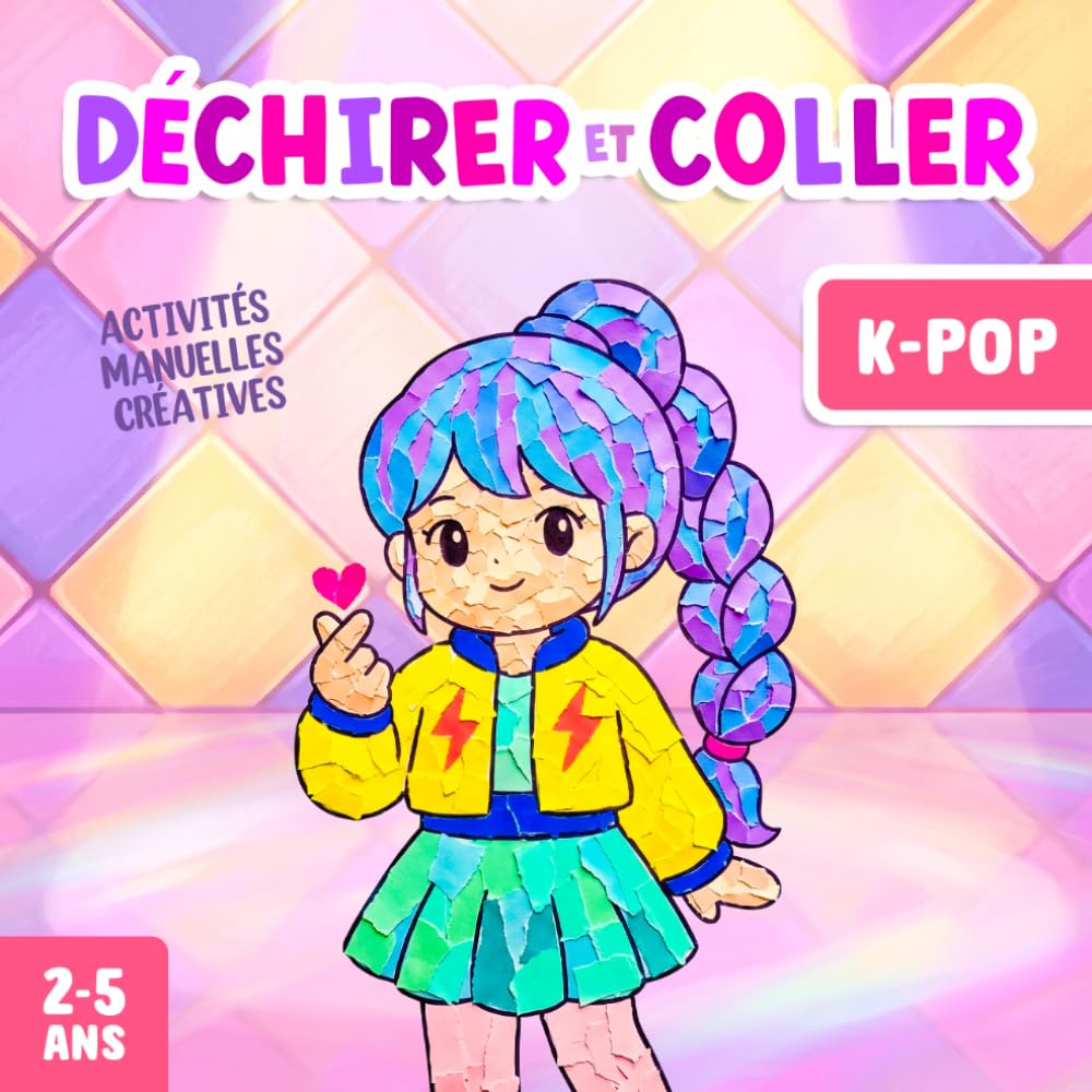 Activités Manuelles 2-5 Ans K-Pop: Bricolages à Déchirer et Coller, pour Développer la Créativité et la Motricité Fine de Votre Enfant !