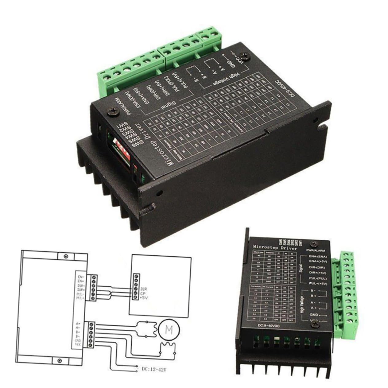 VILLCASE 3 Pièces Stepper Motor Driver Dc Lot de Version Améliorée Segments Micro Step Compatible avec Moteurs Châssis Semi Étanche de Maintenance Hors Ligne