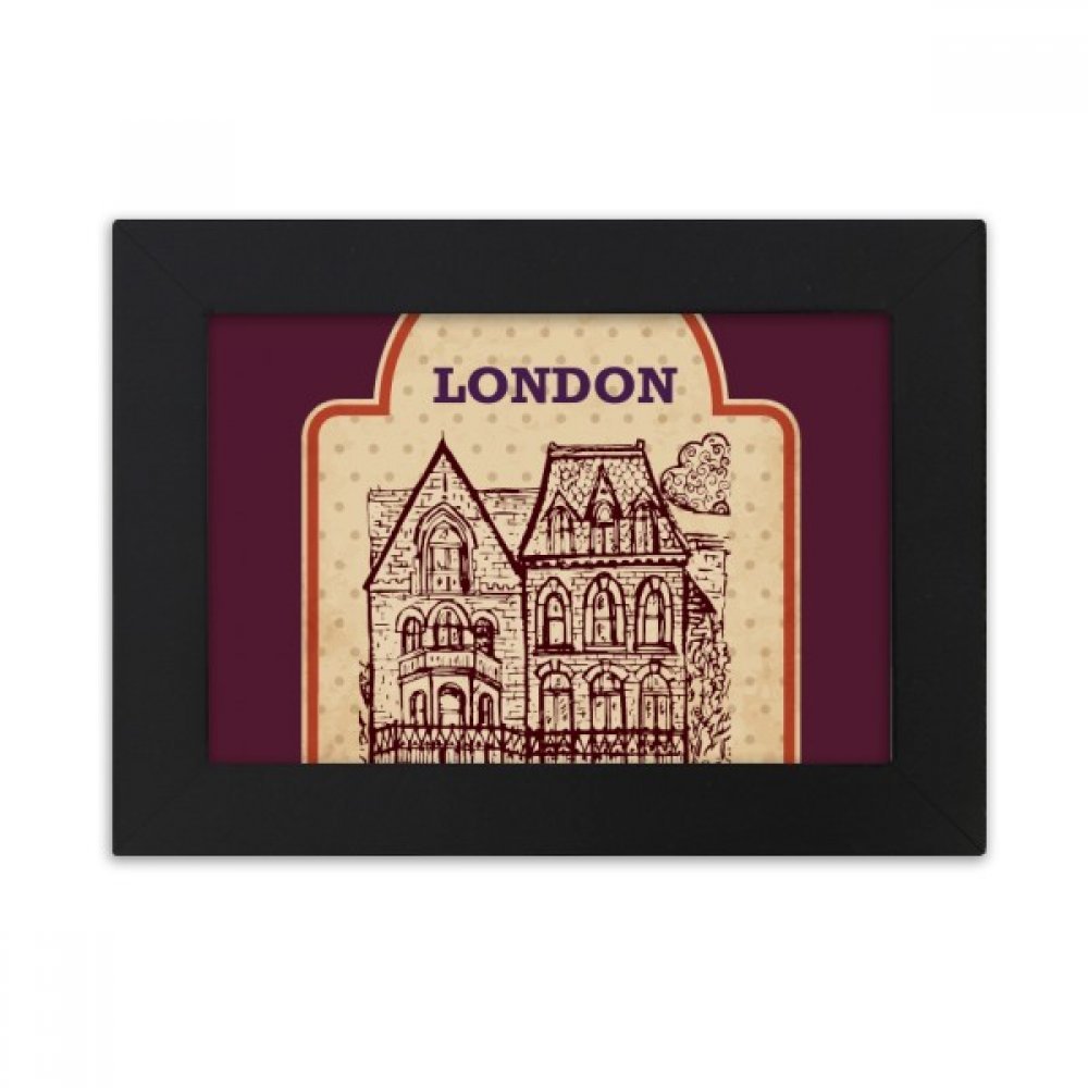 Image art peinture Londres et cadre photo noir robuste pour impression 4 x 6 pouces