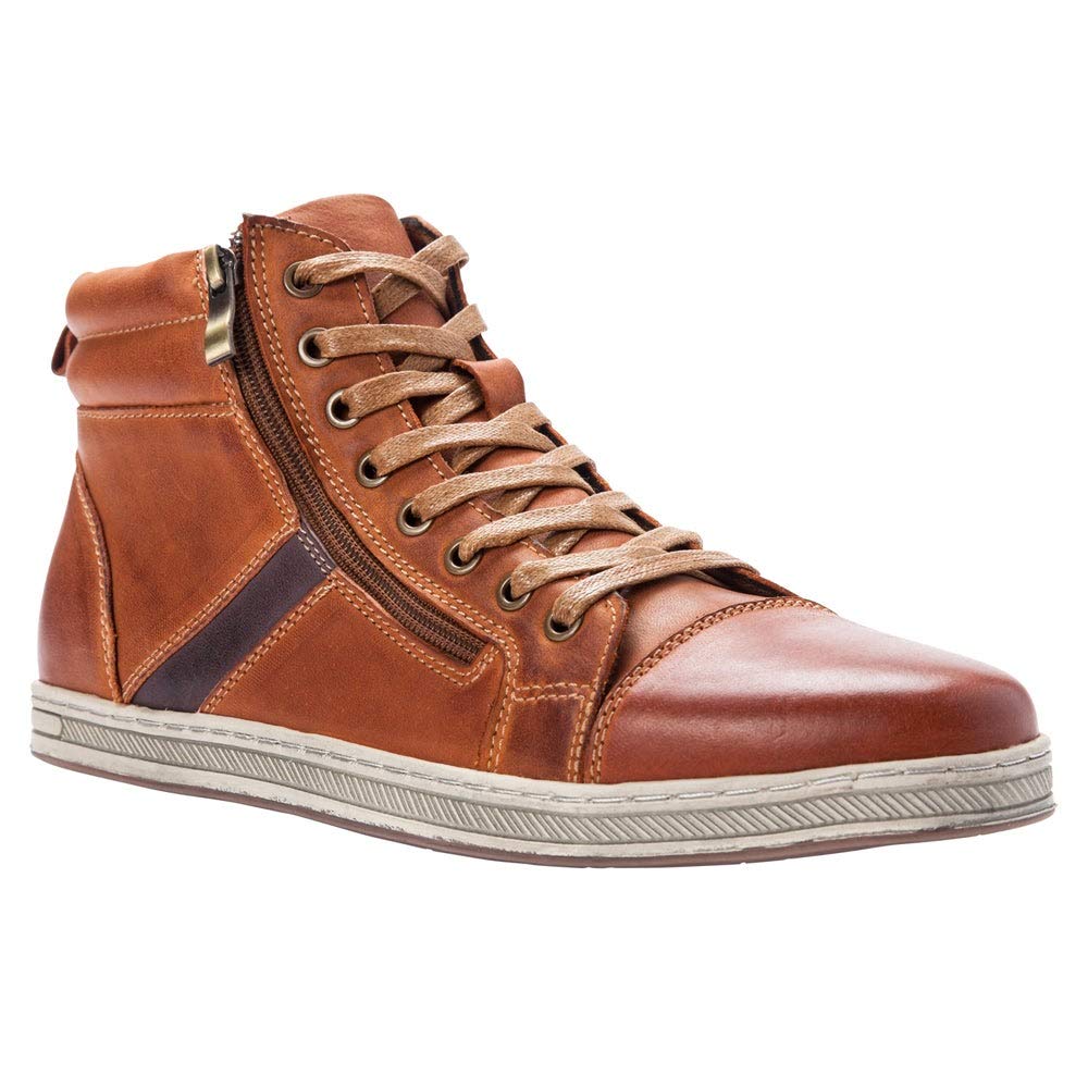 Propét Mens Lucas Hi Skate Shoe, Tan, 8.5 US