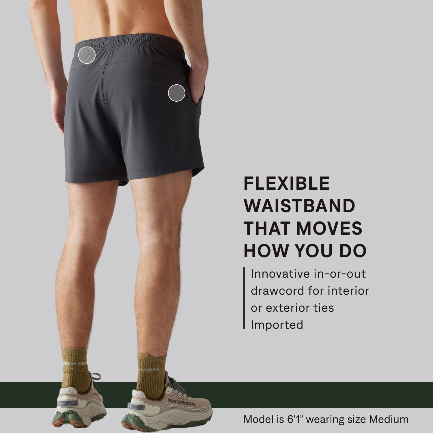 Rhone Men’s 5” Pursuit Shorts – Unlined Men’s Gym Shorts with All-Way Stretch, Zipper Pocket - Moisture Wicking Workout Short