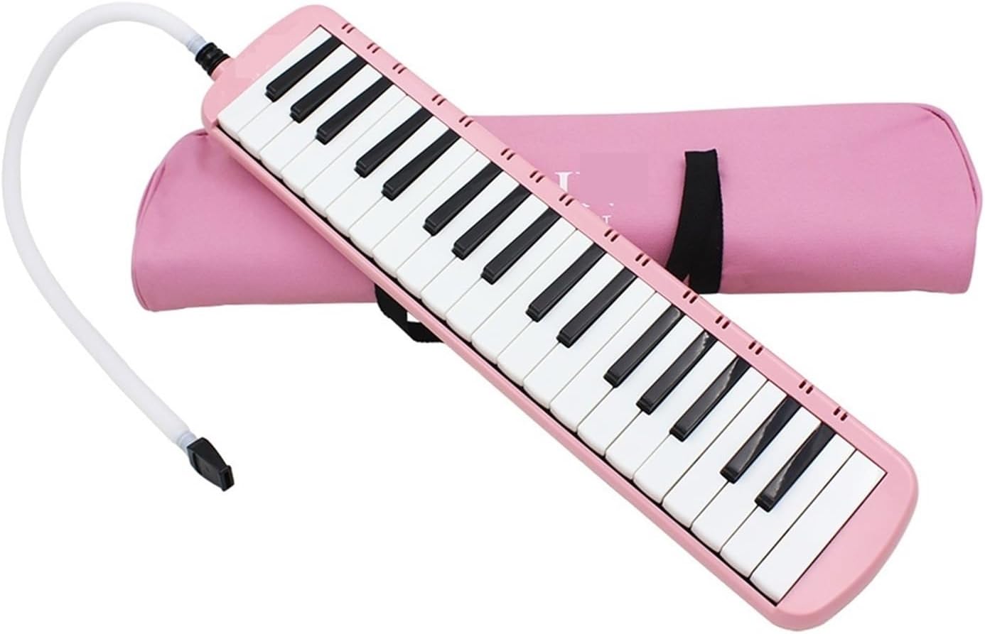 Melodica 37 Keys Pianica Melodica Key Instrument Soft Case Lightweight Music Learning for Beginners Portable Carry Bag Pink