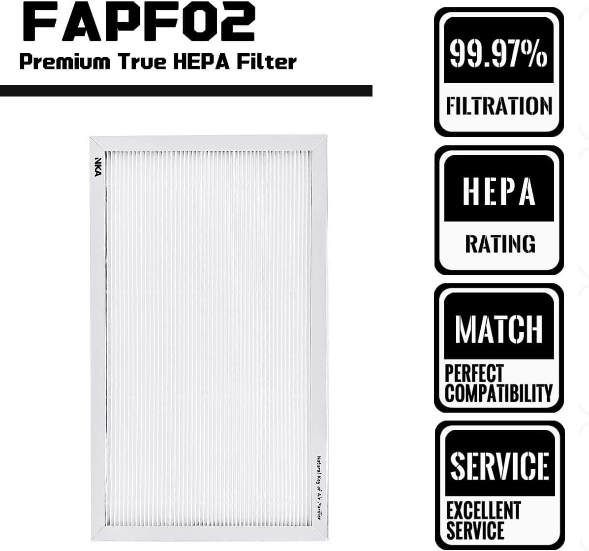 For FAPF02 True HEPA Air Purifier Filter | 9" x 15" | Compatible with Filtret.e FAPF02, FAPF024, FAP01-RMS, FAP02-RMS | 3 Pack