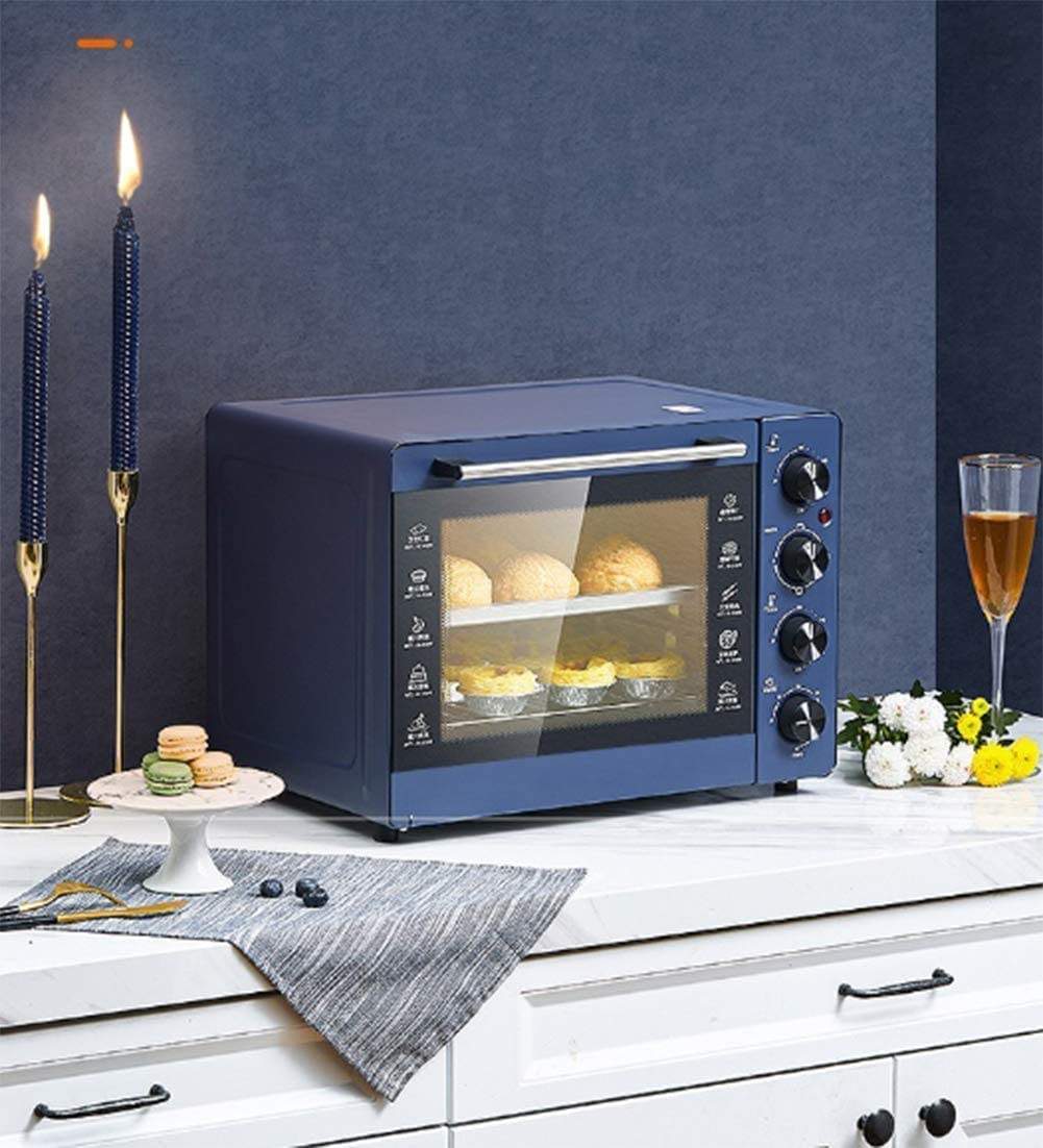 Forno Multifunzione ， Controsoffitto Turbo Convezione Controsoffitto Tostapane Timer Forno Doppio Vetro Porta Calore Superiore E Inferiore Nero Forno Tostapane 32L Utile