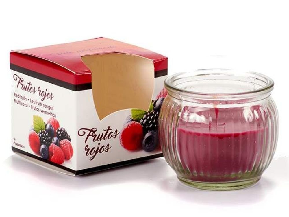 Bougie parfumée Fruits Rouges anti tabac artisanale cire naturelle