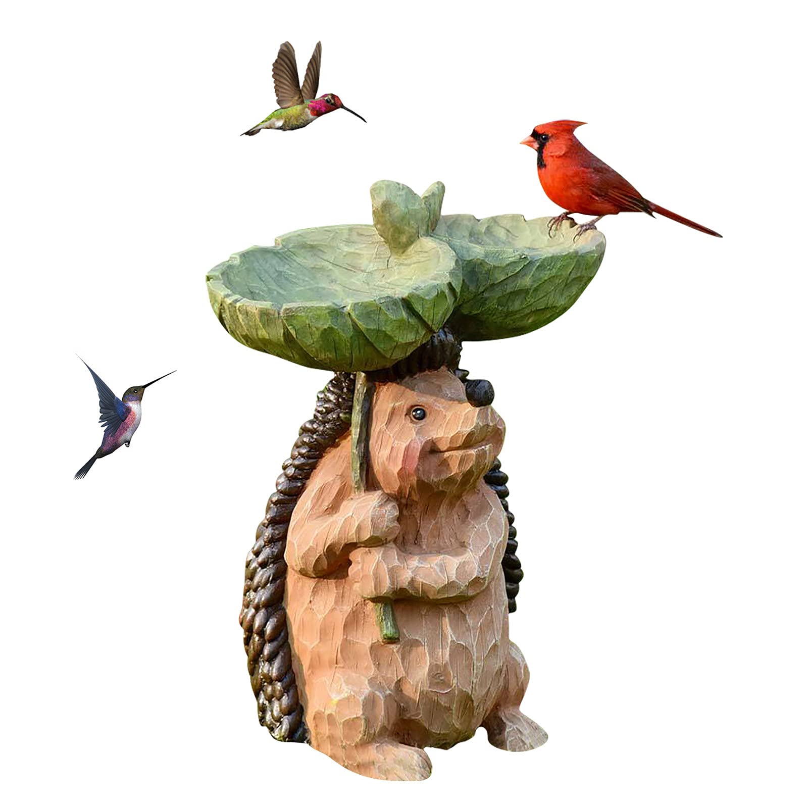 JINTAO Birdbath figurka zwierzęcia, poidło dla ptaków, do ogrodu, dekoracyjne poidło z żywicy poliestrowej, dozownik karmy dla ptaków, do ogrodu (C)