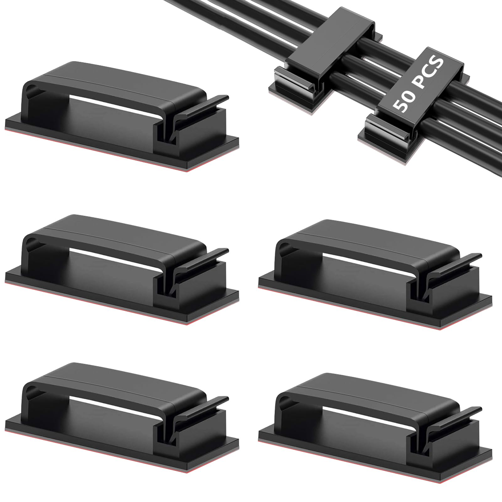 60 Stück Kabelmanagement Set - Klettbänder Und Clips Für Schreibtisch