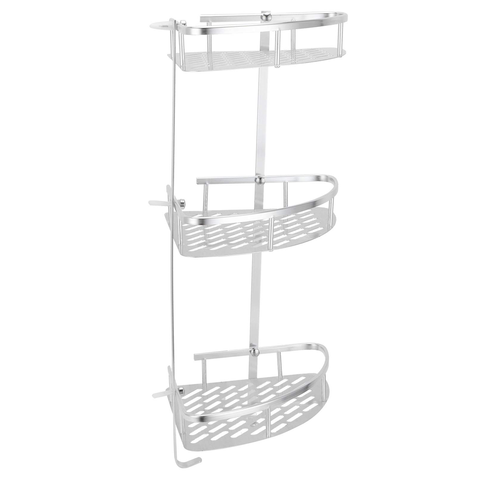 Cyrank Mensola Per Doccia a 3 Ripiani, Organizer Per Mensole da Bagno, Mensola Per Doccia Ad Angolo, Mensole Per Doccia a Parete, Per Shampoo, Balsamo, Sapone, Per WC, Cucina
