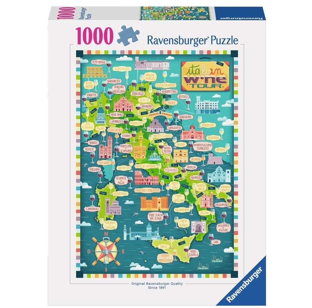 Ravensburger - 1000 Piece Wine Tour Puzzle of Italy, Multi-coloured, 70 x 50 cm