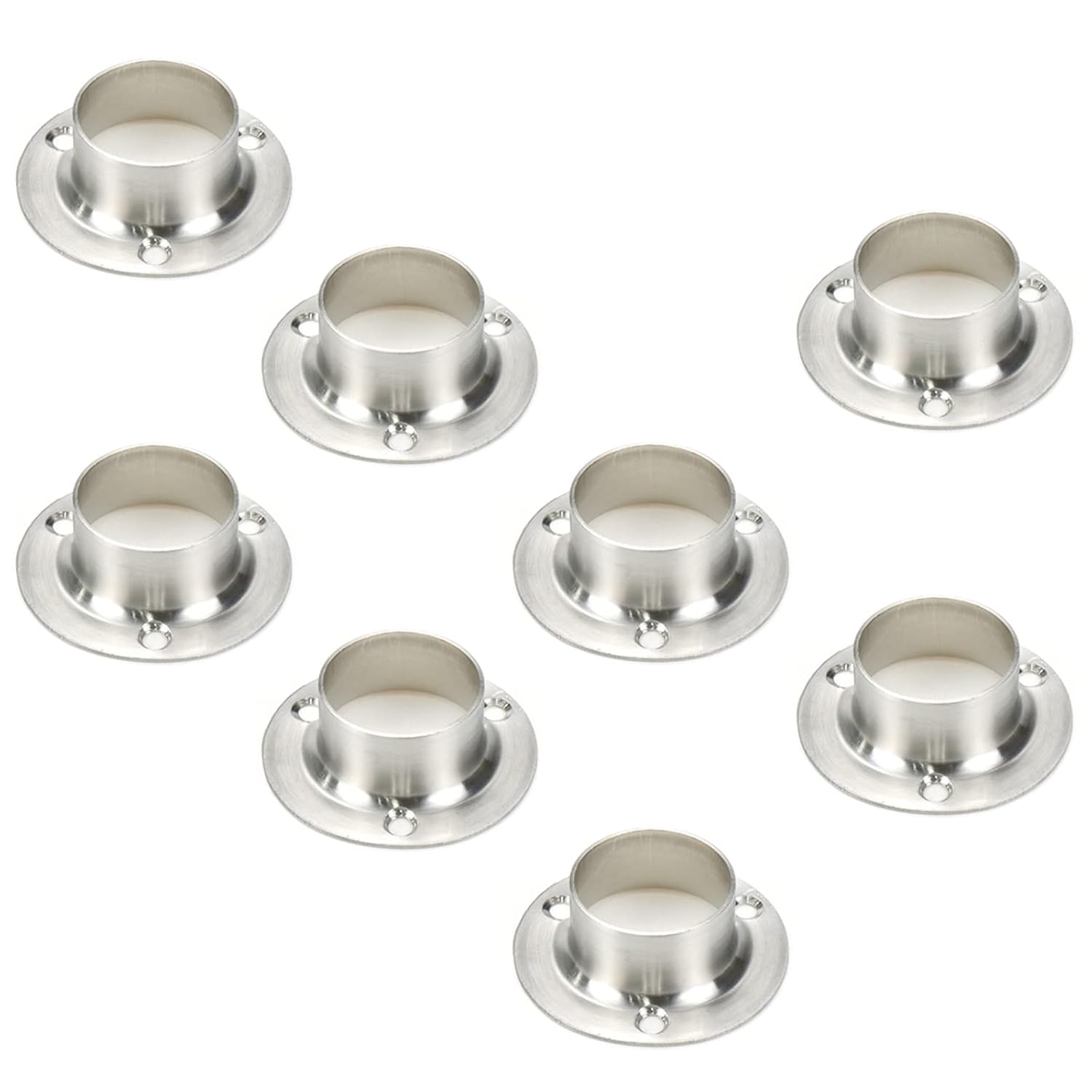 Rannb Stainless Steel Closet Rod Flange Holder Shower Rod Flange Set