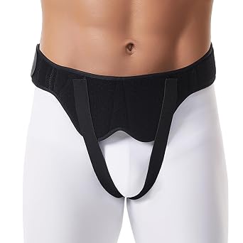 Inguinal Hernia Belt for Men and Women Adjustable Bilateral Double Inguinal Hernia Belt with 2 Removable Compression Pads Large