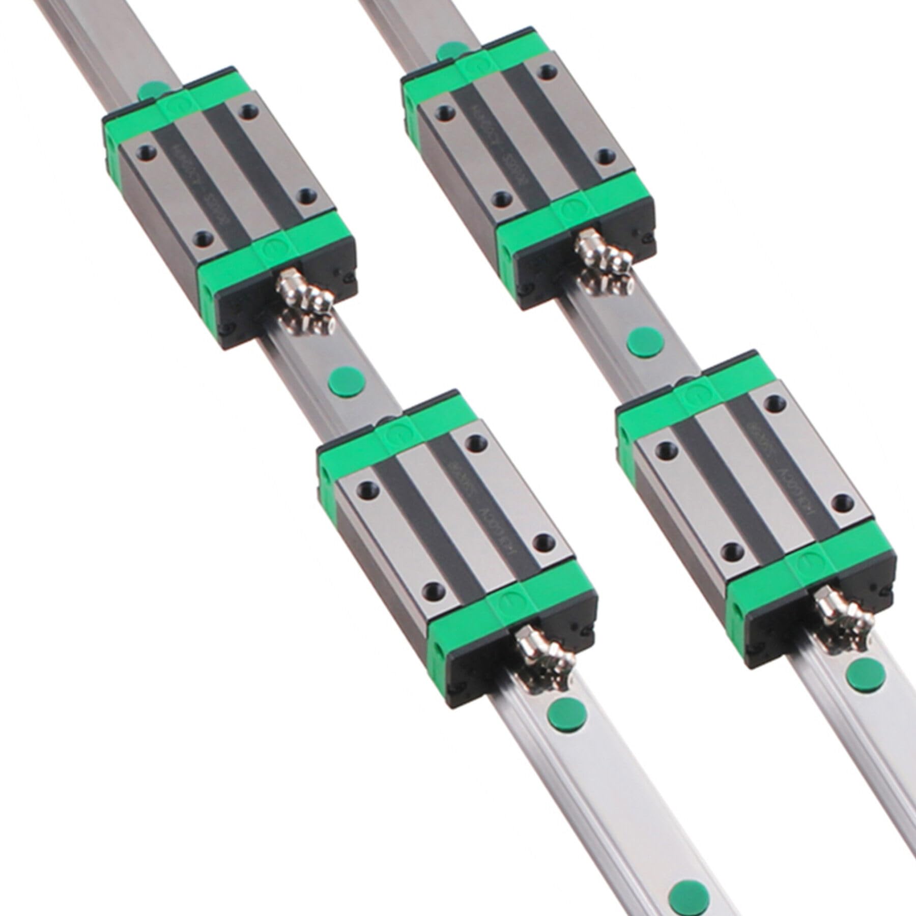 2 guías lineales HGR 25-1000 mm con 4 bloques deslizantes, longitud de riel lineal de 1000 mm para impresoras 3D, máquinas CNC, dispositivos eléctricos