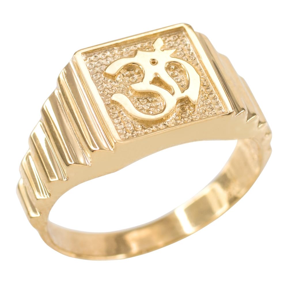 Joyara Anillo de hombre Oro 9K Anillo de hombre Om