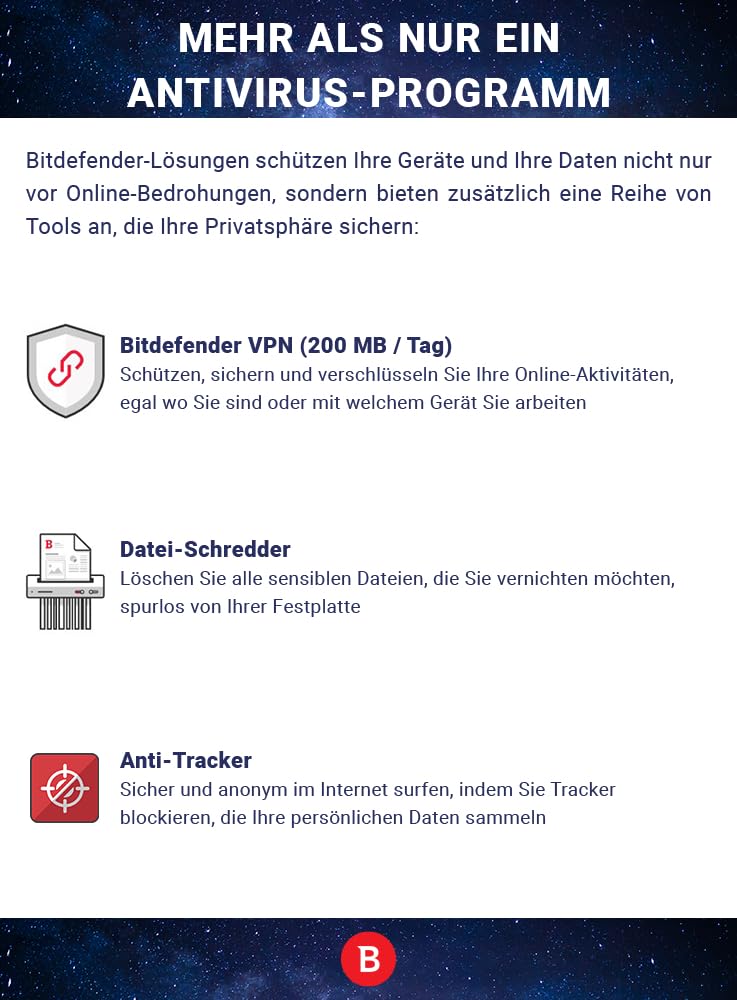 Bitdefender Internet Security 2022 - 3 Geräte | 2 Jahre Abonnement | PC Aktivierungscode per Post