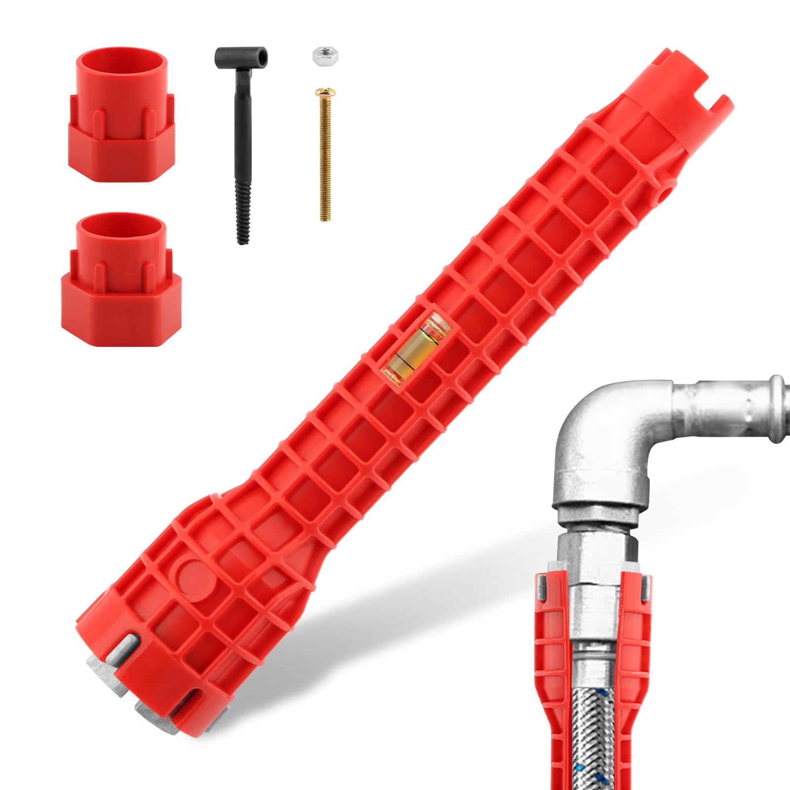 ZESHGON 8 in 1 Kitchen Faucet Sink Basin Wrench, Multi-Functional Sink Wrench Faucet Installation Tools Basin Wrenches Pipe Installer for Bathrooms,Toilets,Sinks Kitchen Plumbing