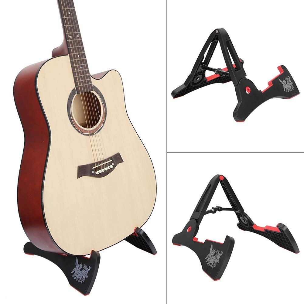 Drfeify Faltbarer Gitarrenständer, A-Rahmen Halter and Spare Parts. für alle Gitarrengrößen Bässe Saiteninstrument Universal Compact, Hasenform, Spielzubehör