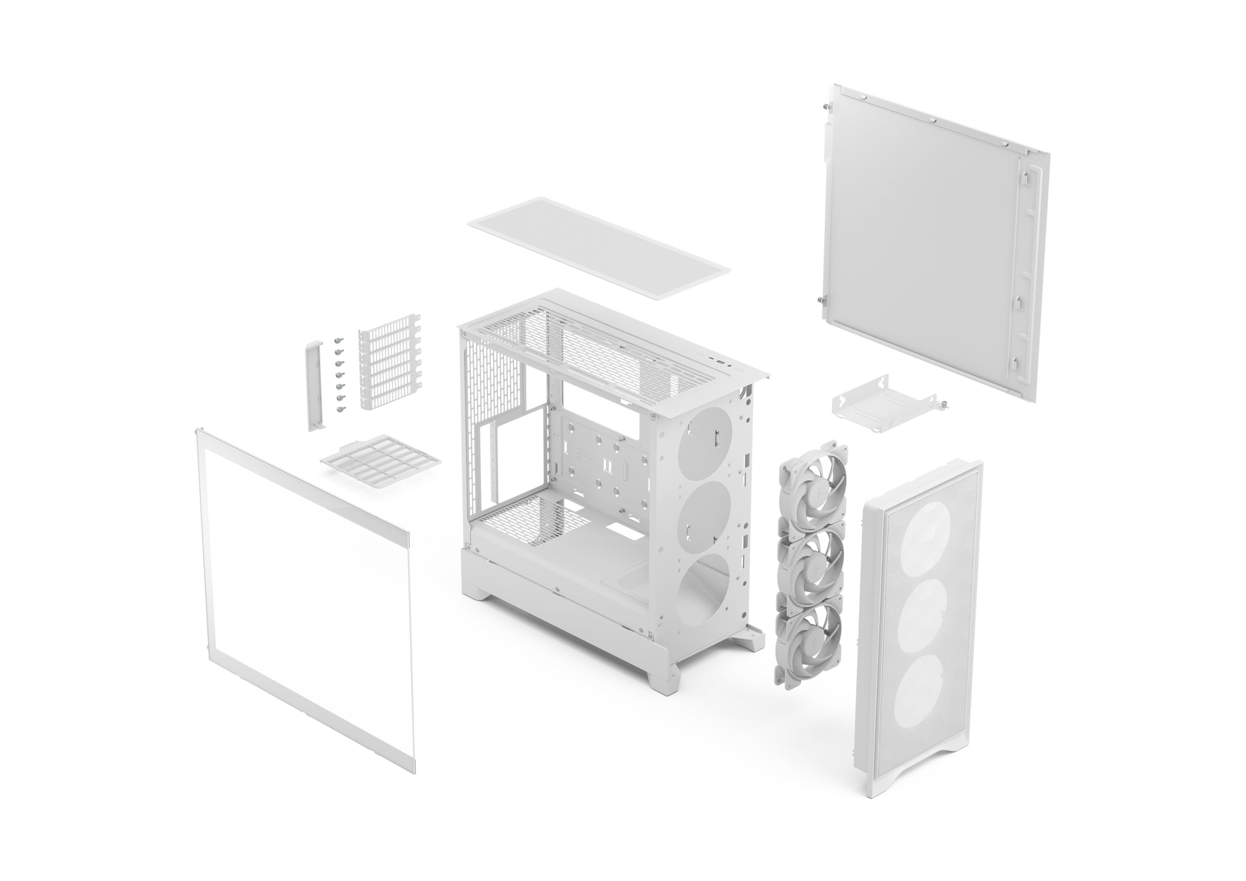 Fractal Design Pop 2 Air White RGB - Tempered Glass - Performance Airflow PC Gaming Case - Mesh Front Panel - Three 120 mm RGB Fans Included - Spacious Interior - ATX/mATX/ITX Motherboard Support