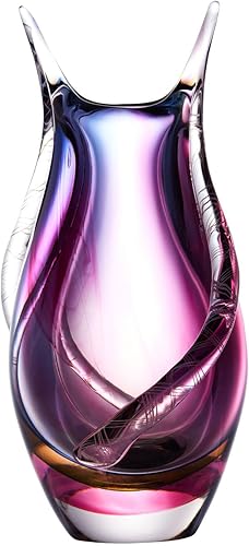 Miniatura 1 de Luxury Lane Florero de cristal soplado a mano Sommerso Art para decoración de mesa de centro de mesa de 8 pulgadas de alto