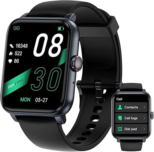 BENIO Fitness Tracker AnswerMake CallsVoice Calls, 247 Heart Rate, Spo2, Sleep Tracker, 1.85" Smartwatch with 100 Sports Modes Activity Trackers,