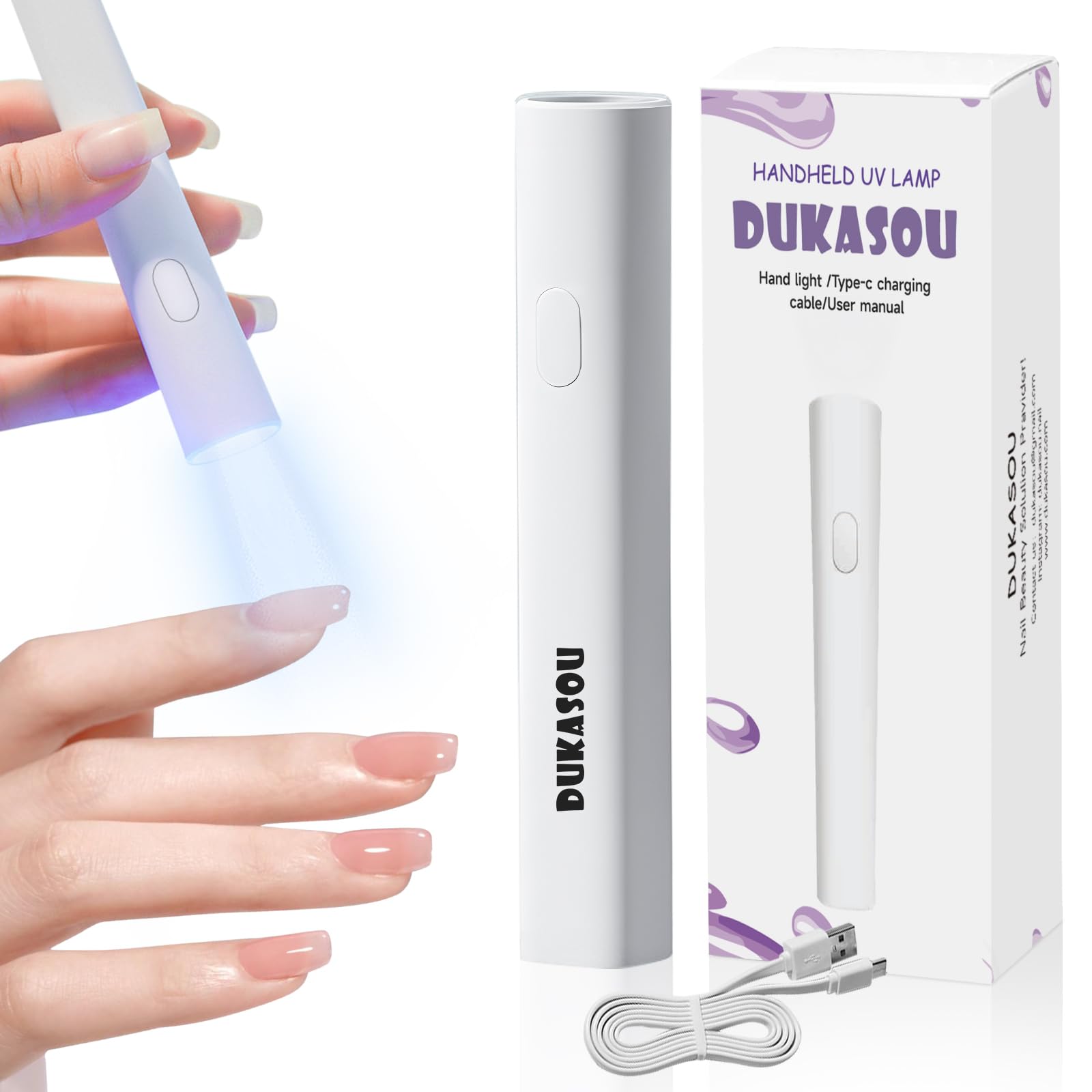 Lampara Uñas Semipermanentes - Lampara Led Uñas UV de Mano Para Uñas de Gel Lámpara Secador de Uñas Para Manicura/Pedicure Nail Art en el Hogar y el Salón Regalo para Bricolaje