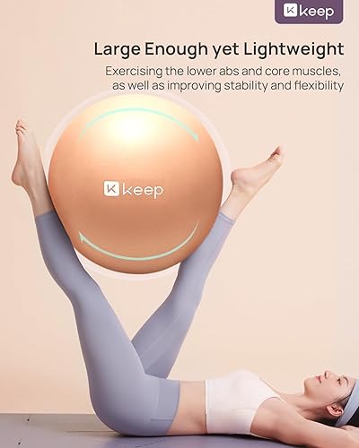 Miniatura 5 de KEEP Pelota de ejercicio pequeña de Pilates antiestallido, bola de yoga gruesa con bomba para terapia física, fitness, entrenamiento y fuerza central