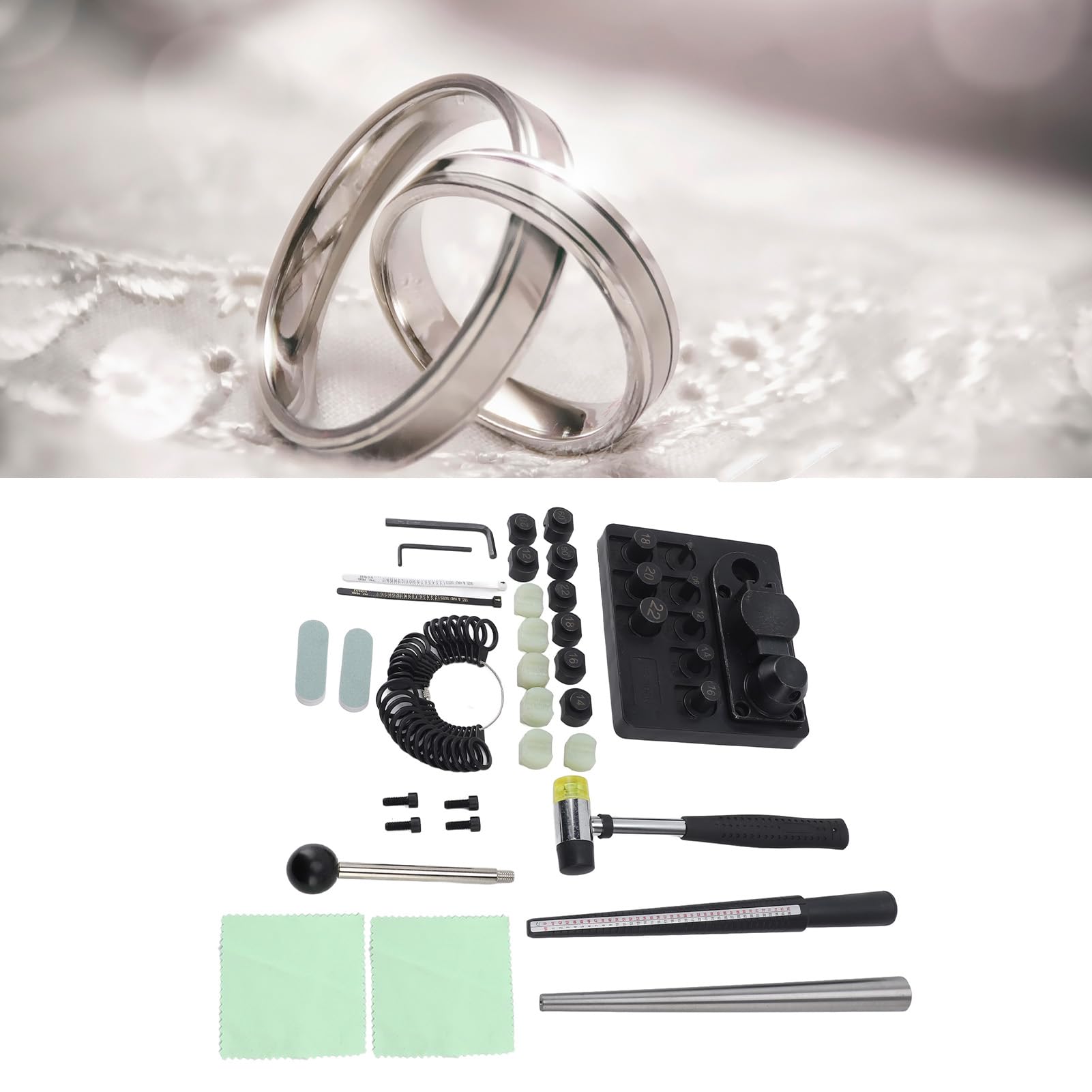 Kudoo Ensemble D'outils De Cintrage De Bagues - Machine à Cintrer Les Bagues, Cintreuse De Bijoux, Outils Professionnels De Fabrication De Bijoux, Outils De Pliage De Boucles D'oreilles, Kit De