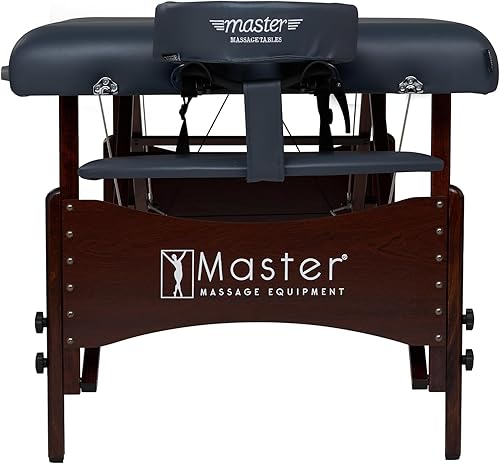 Miniatura 3 de Master Massage Newport - Paquete de mesa de masaje portátil con cojín más denso de 2.5 pulgadas, madera dura teñida de nogal, cables de soporte de