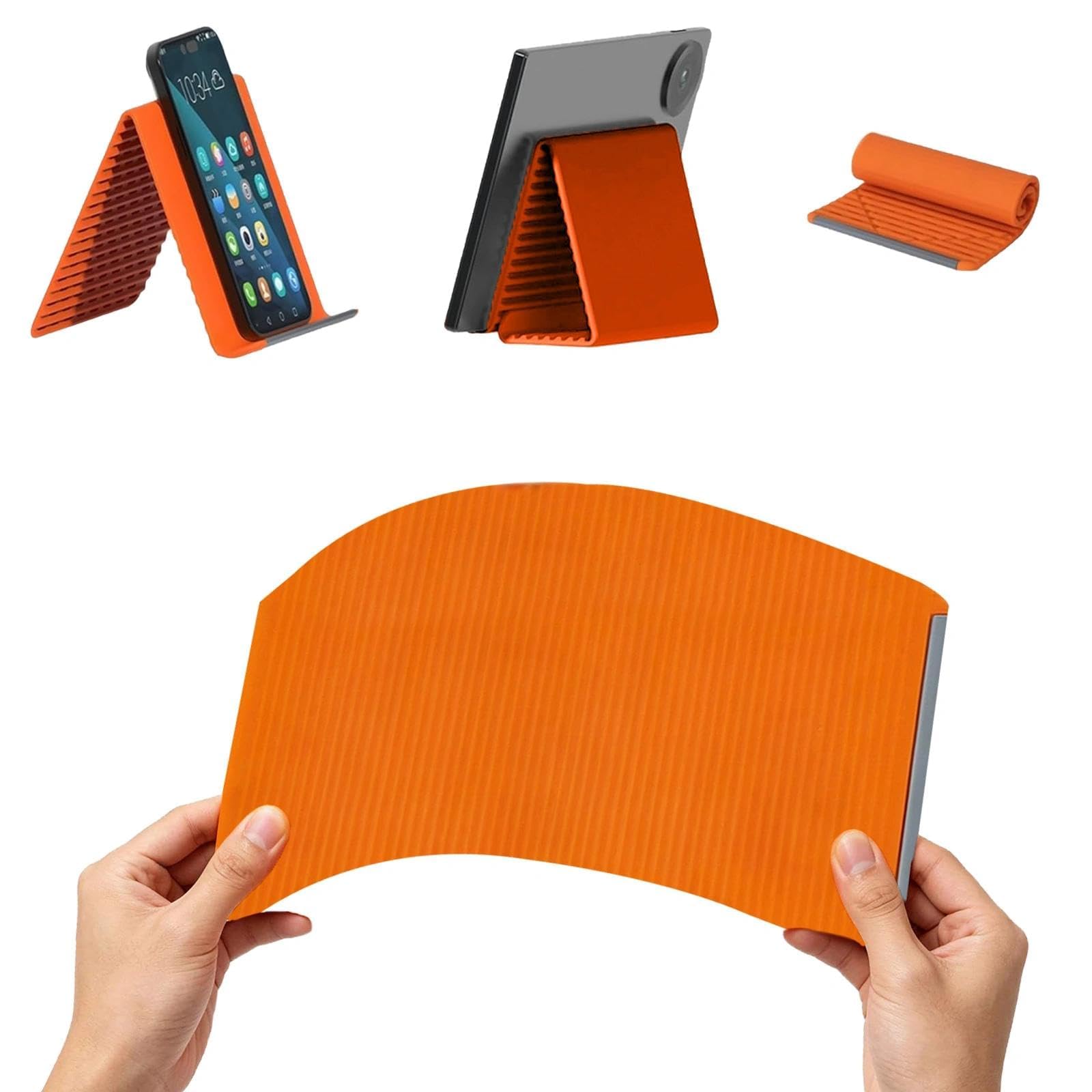 Tragbarer, faltbarer Silikon-Handyhalter, flexibler Silikon-Aluminium-Handyständer, biegbares, rollbares, faltbares Design, Multi-Winkel verstellbarer Ständer für Mobiltelefone, frei verstellbare