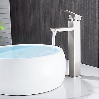 Comprar Grifo mezclador de acero inoxidable caliente y frío de alto estilo, antigoteo con mezclador monomando silencioso para baño, lavabo, cocina pequeña (cepillado-h)