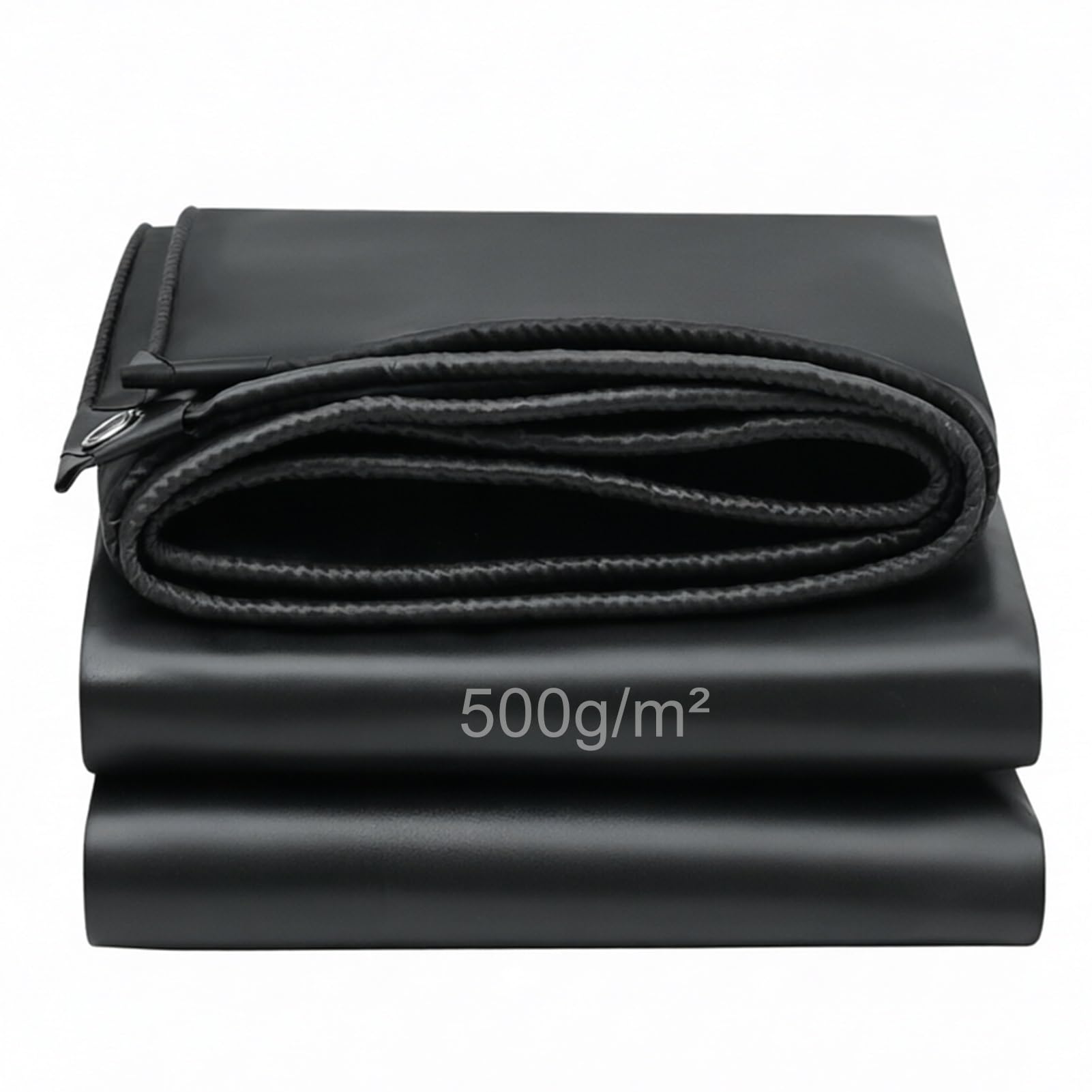 Heavy Duty Black Tarp 500g/㎡ - Extra Thick Waterproof Tarpaulin with Grommets & Reinforced Edges for Outdoor Use - Roof Cover(1.8x2.4m(5.9ftx7.9ft))