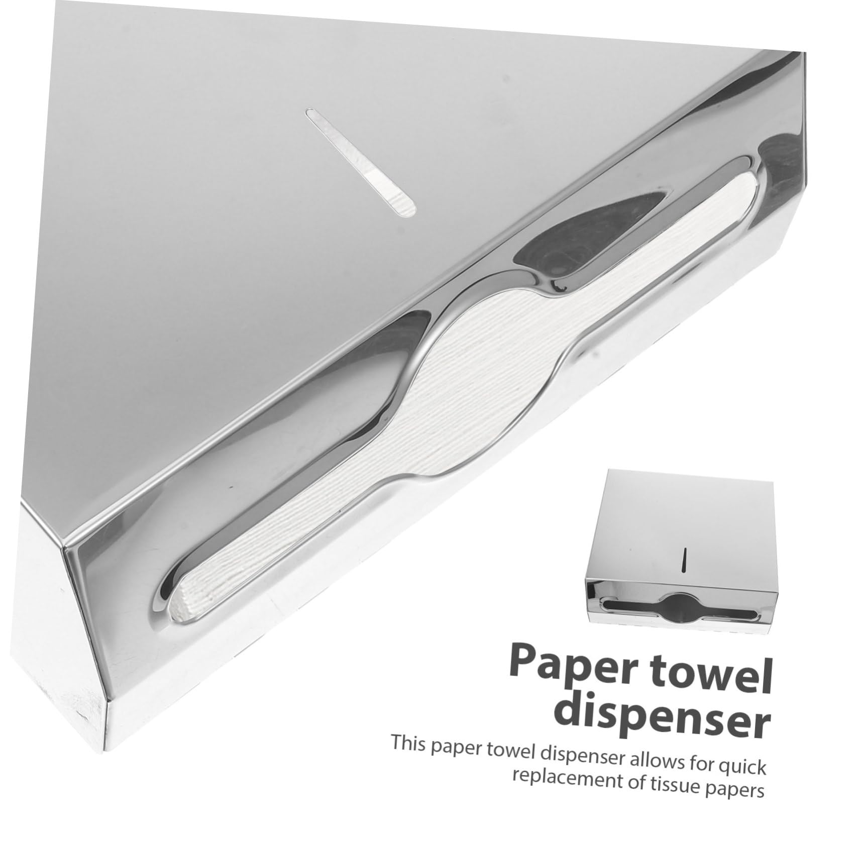 Edelstahl Papierhandtuchspender mit Wandmontage Toilettenpapierhalter für Öffentliche Plätze und Krankenhäuser Schnelle Papierspender Entnahme Silberfarbener Handtuchhalter