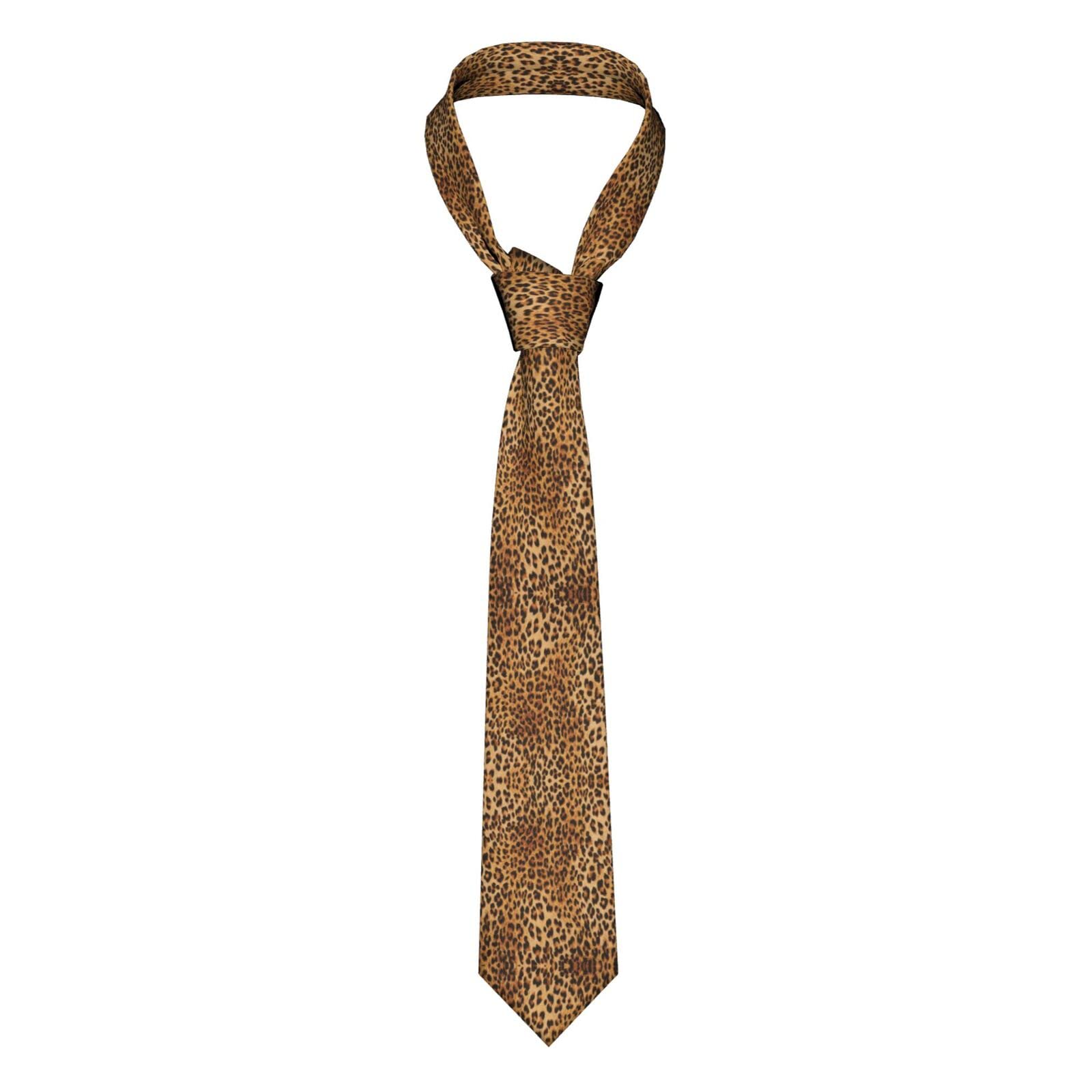Faduni Unisex Leopard Print Men Ties Silk Neck Tie For Men Wedding Business Formal Neckties