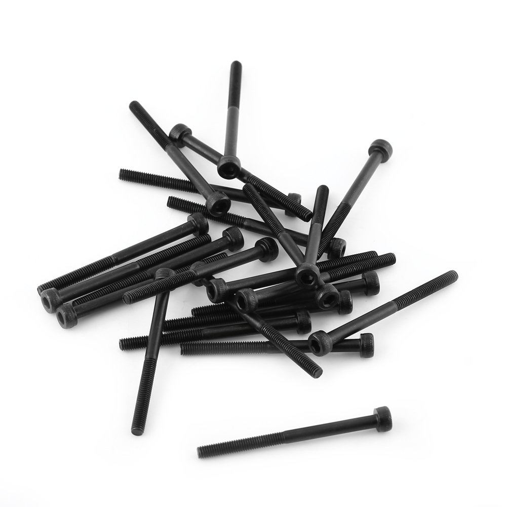 Viti M3X40 Vis M3 3. M3 Czarna śruba z łbem Sześciokątnym z łbem Walcowym Zestaw śrub M3 40Mm, Częściowo Gwintowana, 24 szt. (M3*40mm (częściowo gwintowany) 24 szt)