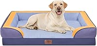 Vista 238 de Comfort Expression - Cama ortopédica para perros extragrandes, 42 x 30 pulgadas, cama impermeable y de apoyo de espuma con cojines removibles, sofá