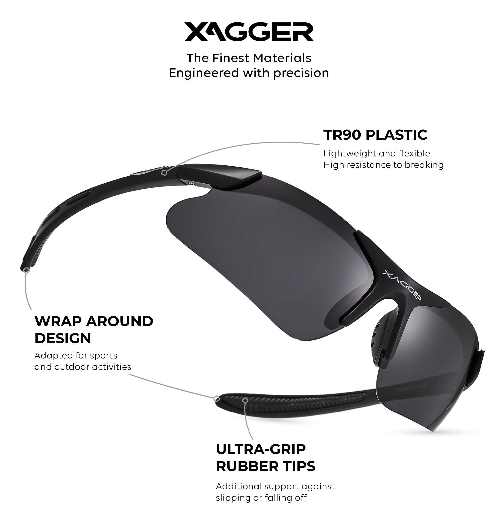 Polarisierte Sport-Sonnenbrille für Jungen und Mädchen, TR90-Rahmen, mattschwarz | Rauch, Alter 8-14 Jahre, mattschwarz | Rauch, Alter 8-14, Mattschwarz | rauchfarben, Age 8-14