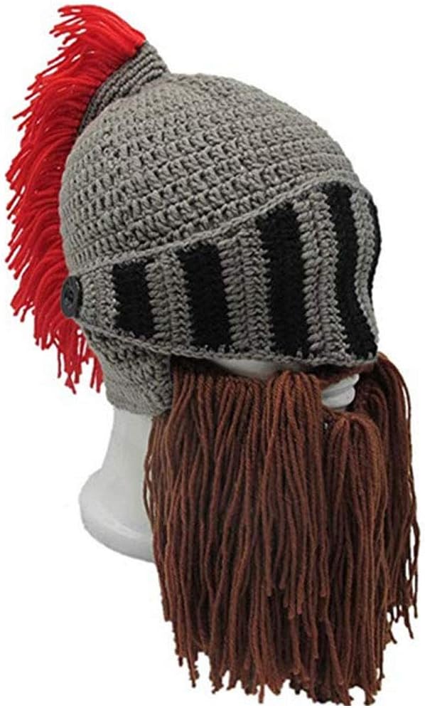 Creative Barbarian Knit Beard Hat Funny Knit Cap Wig Beanie Hats for Men Women - Image 4