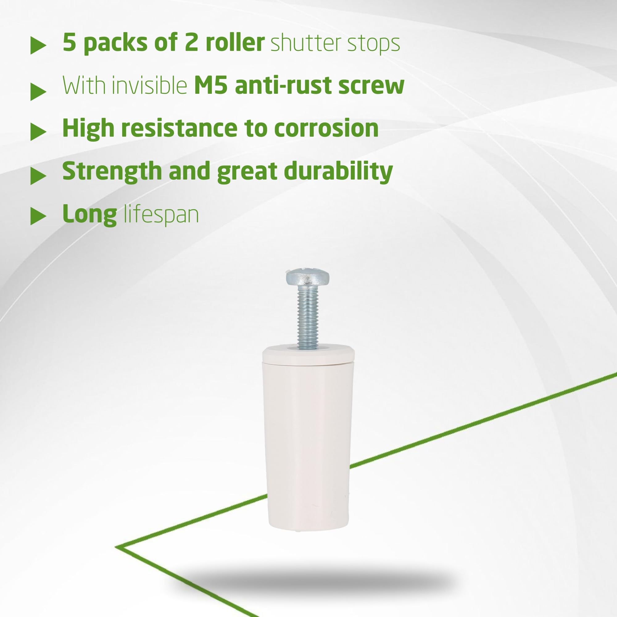 Amig - Pack of 10 Roller Shutter Stoppers, White, 40 MM - Image 4