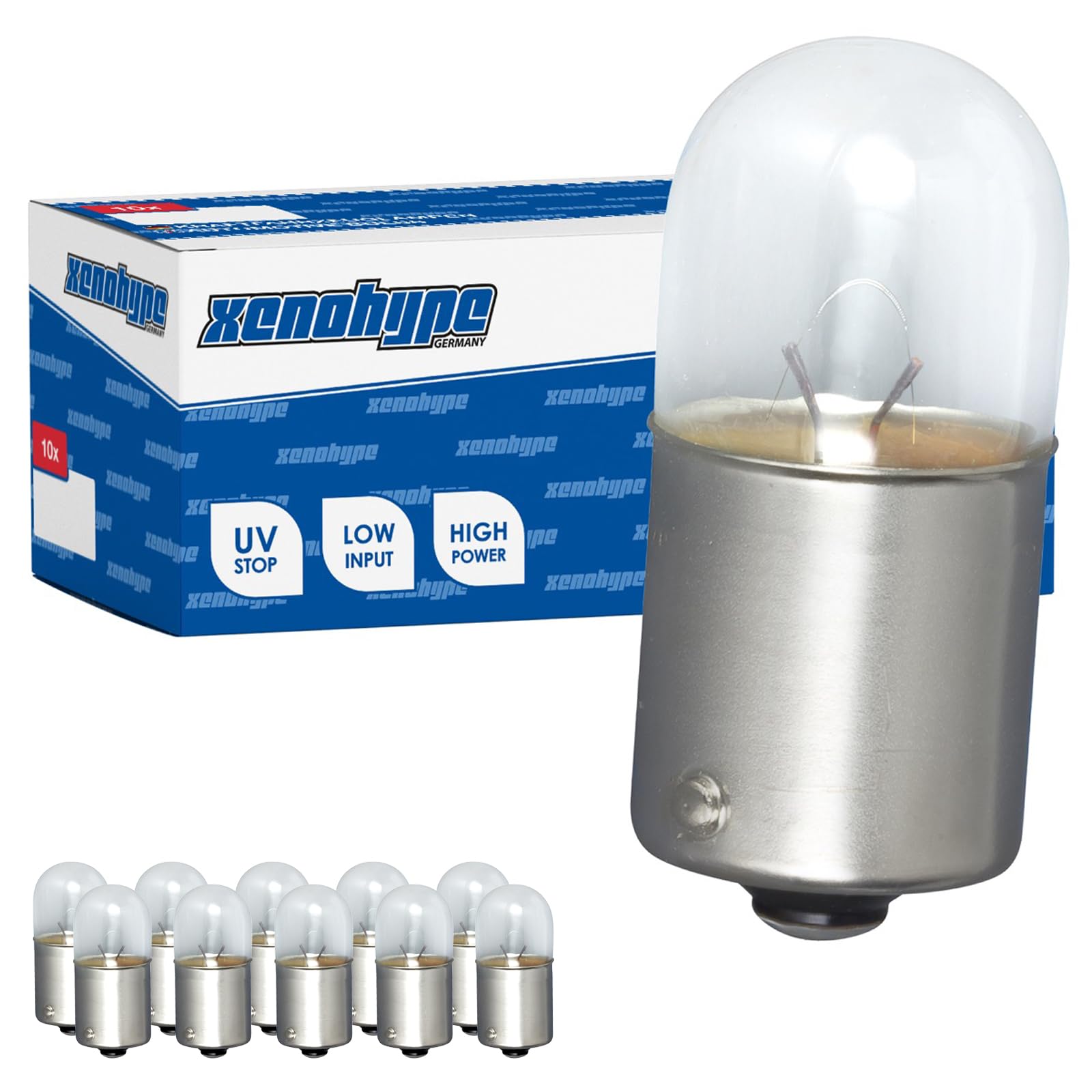 XENOHYPE 10x R5W Premium BA15s 12 V 5 Watt Kugellampe